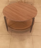 طاولة خشب مع راتان لون بني مقاس 80