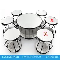 طقم طاولات خشب وراتان 4+1 عدة الوان