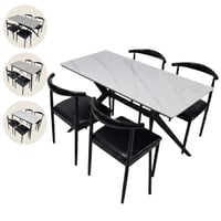 طقم طاولة بورسلان 4 كراسي عدة أشكال