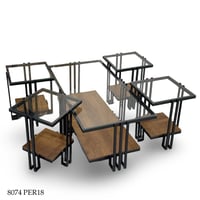 طقم طاولات زجاج وخشب عدة الوان