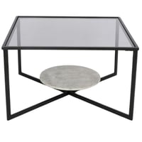 طاولة قزاز لون اسود ورمادي