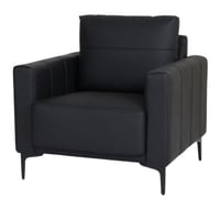 كرسي جلد أسود فخم