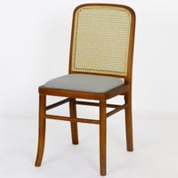 طقم 2 كراسي خشب وراتان لون خشبي