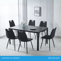 طقم طاولة بورسلان اسود 6و4كراسي