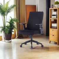 كرسي مكتب دوار جلد اسود