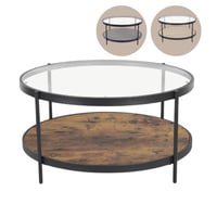 طاولة خشب وزجاج عدة ألوان