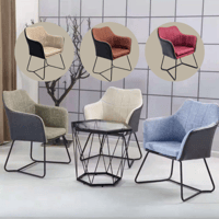 كرسي قماش مع جلد عدة ألوان