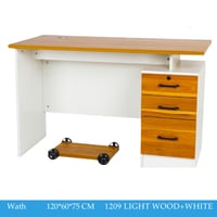 مكتب عمل ودراسة لون خشبي وابيض