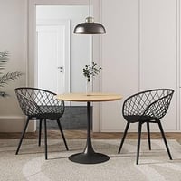 طقم 4 كراسي فايبر لون أسود