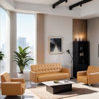 طقم مكتب جلد لون جملي