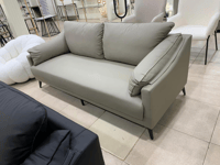 كنب جلد فخم رمادي