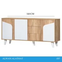 دولاب بوفيه لون خشبي فاتح 160 سم