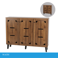 دولاب بابين وثلاث ابواب لون بني غامق