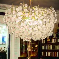 ثريا جنيهات قزاز أبيض+كريستال 120 سم