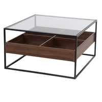 طاولة خشب وزجاج 80 سم