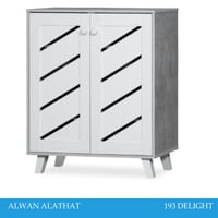 دولاب بابين وثلاث ابواب لون رمادي