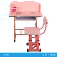 طقم مكتب وكرسي أطفال وردي