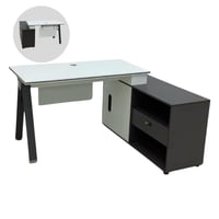 مكتب مع سكرتاريه ابيض 120و140سم