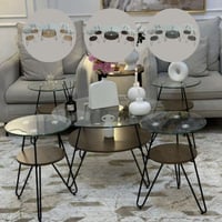 طقم طاولات خدمة زجاج عدة ألوان