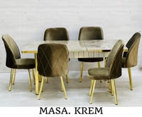 طاولة وست كراسي ثلاث ألوان(تتحكم في حجم الطاولة)