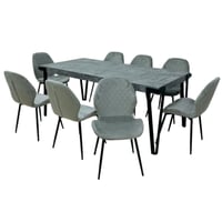 طقم طاولة طعام 6و8 كراسي رمادي