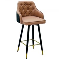 كرسي بار جلد دوار