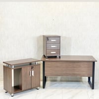 مكتب مع سكرتارية ميلامين بني مقاس 140,160 سم