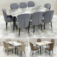 طقم طاولة طعام رخام 4و6و8 كراسي عدة ألوان