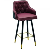 طقم 4 كراسي بار جلد دوار لون عودي