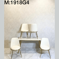 طقم طاولة رخام استيل 4و6و8 كراسي جلد