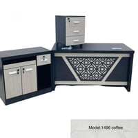 طقم مكتب مع سكرتاريه مقاس 140 cm لون اسود