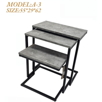 طقم طاولات لون رمادي غامق