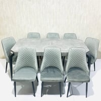 طقم طاولة و 4 و 6 و 8 كراسي رمادي