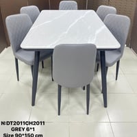طقم طاولة طعام رخام 4و6 كراسي رمادي