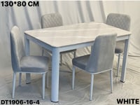 طقم طاولة طعام رخام 4و6و8 كراسي أبيض