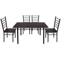 طاولة طعام و4 كراسي لون كوفي