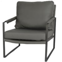 كرسي جلد حجم كبير لون رصاصي