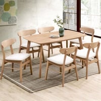 طقم طاولة طعام خشب 4و6 كراسي بيج