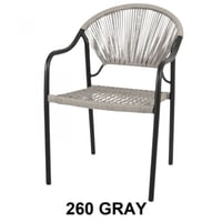 طقم 2 كراسي بحبال رمادي مع أسود