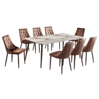 طقم طاولة طعام رخام 4و6و8 كراسي لون بني