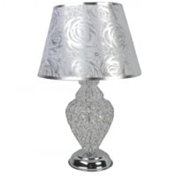 اباجورة مرصعة بالكريستال لون فضي