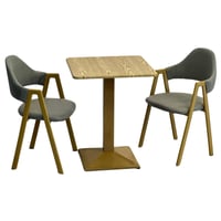 طقم طاولة وكرسيين بيج