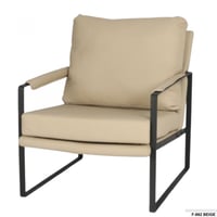 طقم 2 كراسي جلد لون بيج