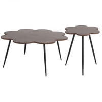 طقم طاولة مقاس 50 و 80 سم لون خشبي غامق