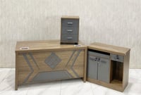 طقم مكتب مع سكرتارية مقاس 140, 160 سم لون جملي