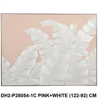 لوحة فنية وردي وأبيض