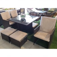 طقم خيزران 8 أشخاص مع طاولة