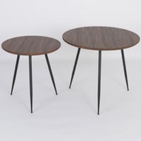 طقم طاولة خدمة خشبي غامق