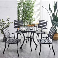 كرسي حديقة حديد لون اسود