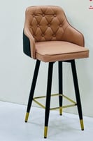 طقم 4 كراسي بار جلد دوار لون جملي